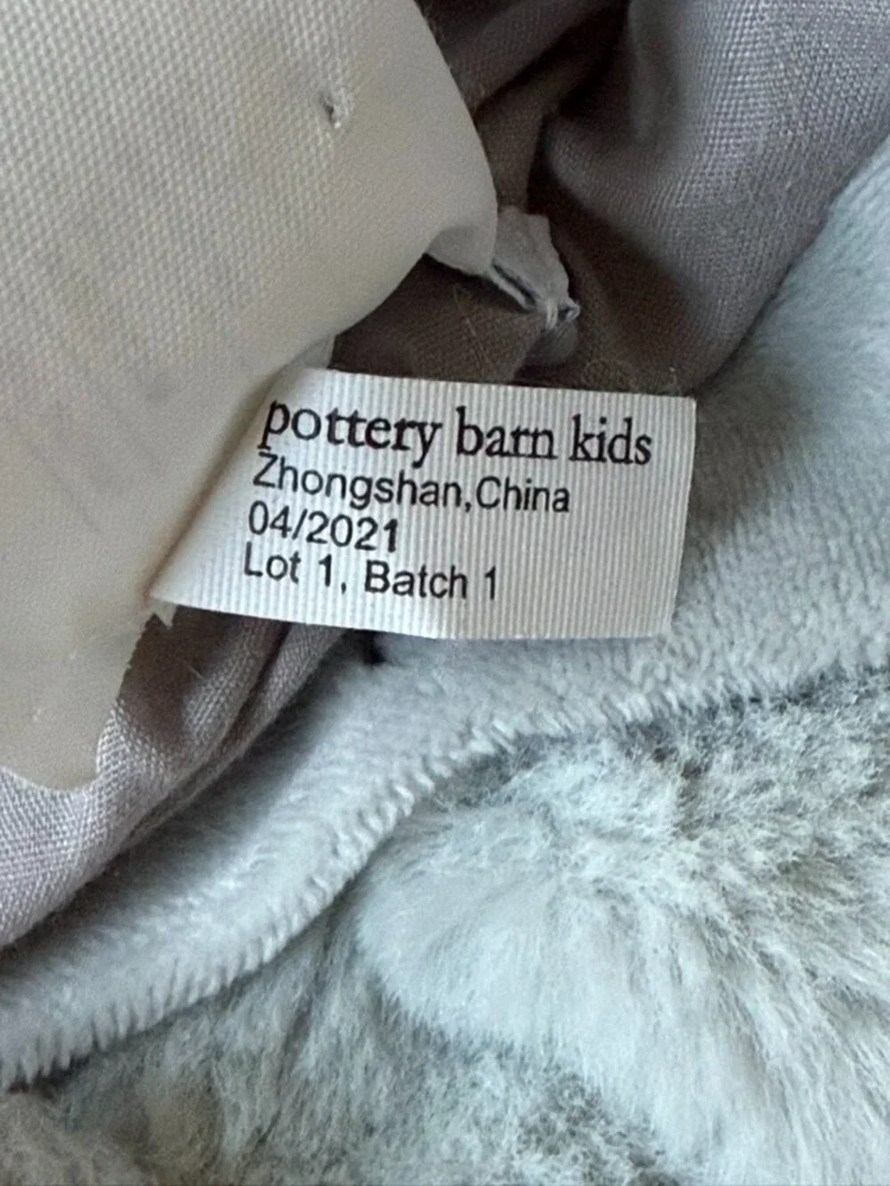 Pottery Barn Kids 6-12m Hippo Halloween Costume One Piece Gray White Dress Up